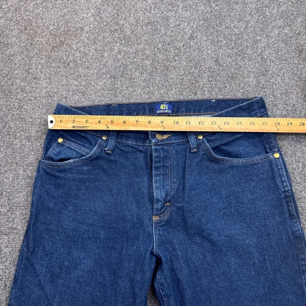 Wrangler‎ 47MWZ Cowboy Jeans Mens Size 34x30 Blue Back Patch Vintage Style Denim